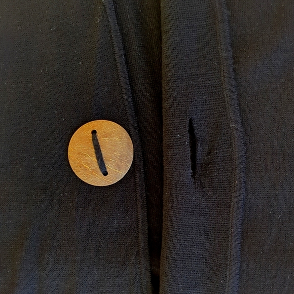 Katie Todd Poncho Wrap Sweater Y2K Cape Black ONE SIZE Single Big Button - Picture 9 of 10